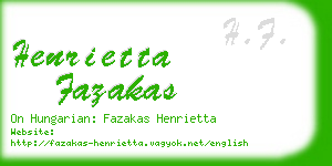 henrietta fazakas business card